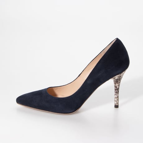 パイソンピンヒールパンプス  / Python pin heel pumps L0209 (NAVY/S）