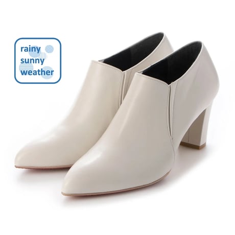 オールウェザーポインテッドヒールブーティ/All weather pointed heel booties L0080 (OFF WHITE）