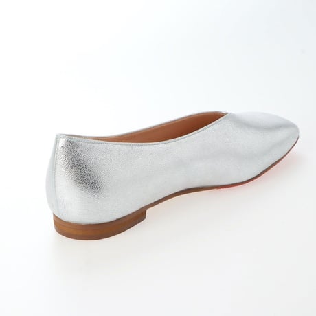 スクエアVカットフラットシューズ / Square v-cut flat shoes L0205（SILVER）