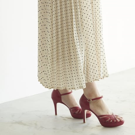 クロスプラットフォームヒールサンダル/ Cross plat form heel sandal L0257 (RED）