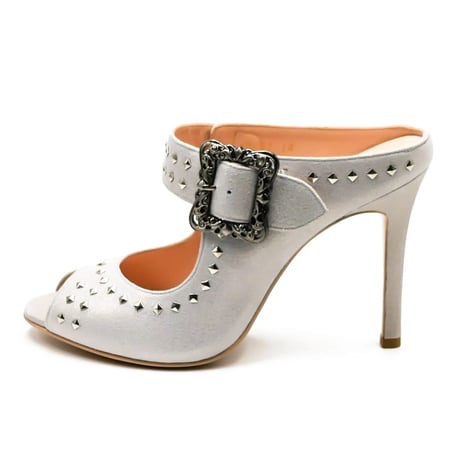 オープントゥスタッズドミュール  / Open toe studded mules L0180 (IVORY）