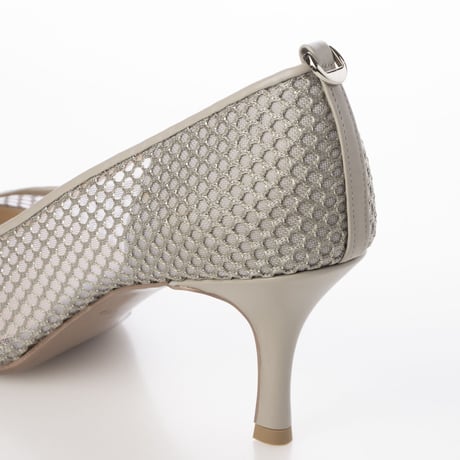 メッシュチュールポインテッドパンプス/Mesh tulle pointed pumps L0239（GRAY）