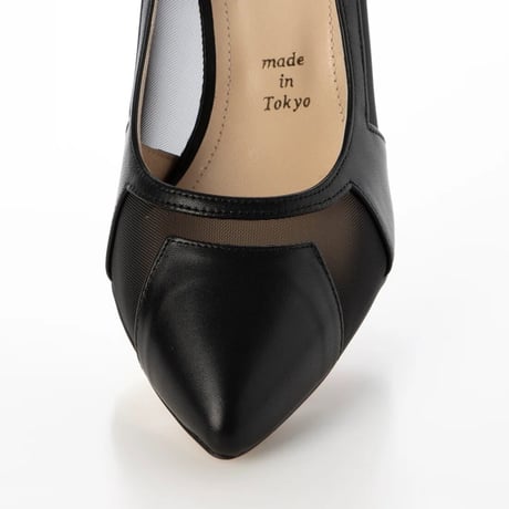 チュールポインテットパンプス/Tulle pointe pumps L0249 (BLACK）