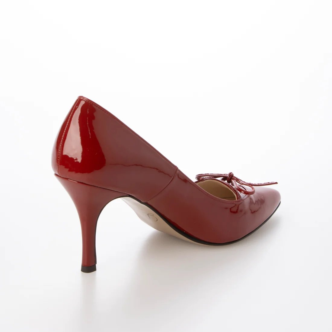 ポインテットトゥリボンエナメルパンプス/Pointed toe ribbon enamel p