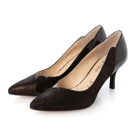 コンビネーションエナメルポインテットトゥパンプス/Combination enamel pointed toe pumps  L0241 （D.BROWN）