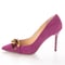 チェーンデザインポインテッドヒールパンプス/Chain design pointed heel pumps L0214 (PINK/S）