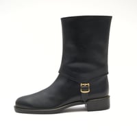 ミドル丈バックルアクセントジョッキーブーツ/middle buckle accent Jockey Boots L0286（BLACK）
