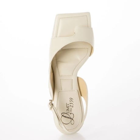 スクエアトゥバックストラップトングサンダル/Square toe back strap tong sandals L0238 (IVORY）