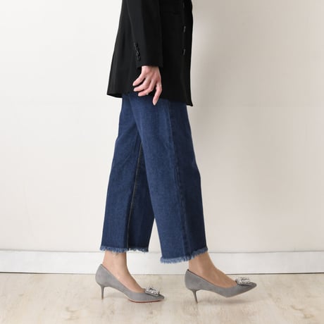 ビジューバックルヒールパンプス / Bijou buckle heel pumps L0221（L.GRAY/S）