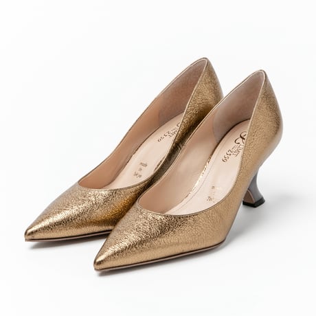 メタリックウェッジパンプス/Metallic wedge pumps L0261 (B.GOLD)