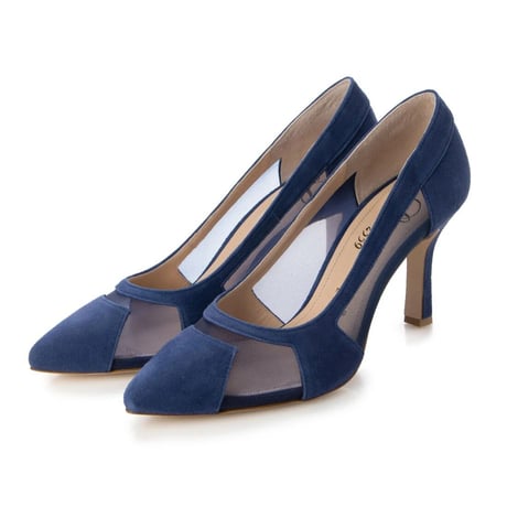 チュールポインテットパンプス/Tulle pointe pumps L0249 (BLUE/S）