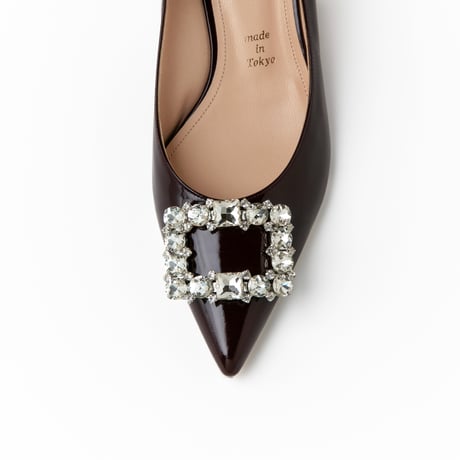 ビジューバックルポインテッドパンプス / Bijou buckle pointed pumps L0268 (BORDEAUX)