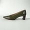 ポインテットトゥ グリッターヒール エナメルパンプス / Pointed-toe glitter heel enamel pumps L0244 (KHAKI/E）