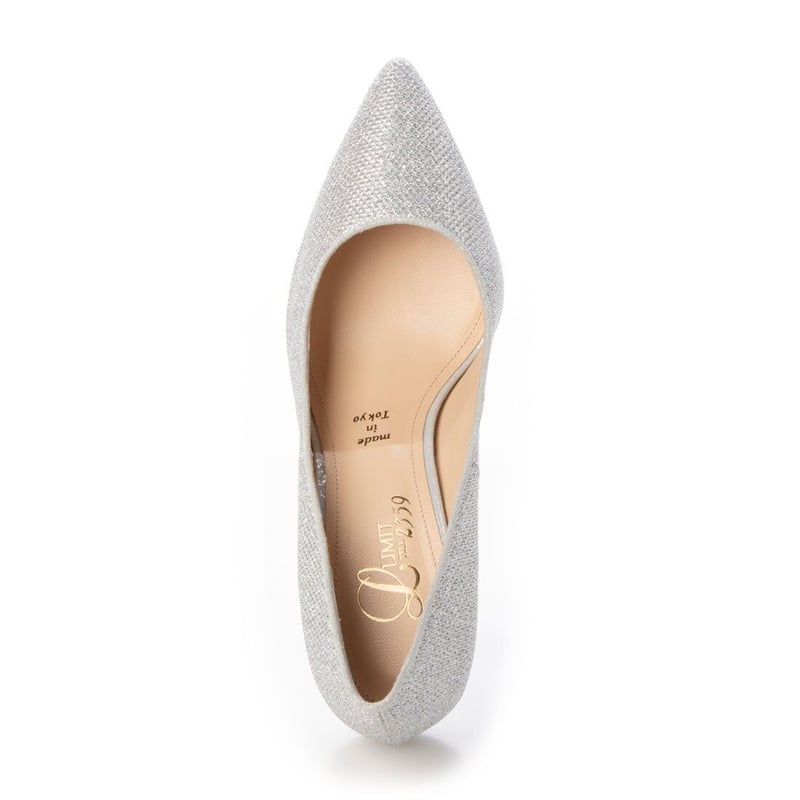 グリッターメッシュメタルヒールパンプス 7cm/Glitter mesh metal heel