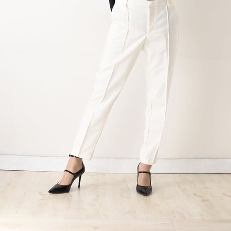 ポインテッドトゥストラップヒールパンプス / Pointed toe strap heel pumps L0211(BLACK）