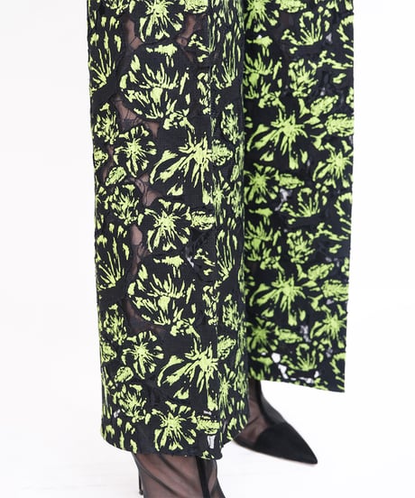 P-02/02 Flower Lace Wide Pants  <BLACK lace>