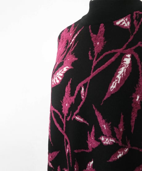 D-02 Flower Knit Dress [BLACK Flowe] sample