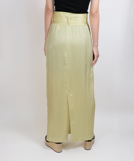 S-01 Pleats Belt Skirt <LIGHT YELLOW>  sample