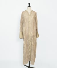 D-02 Iris Cut jacquard Long shirt one-piece [BEIGE Flower] sample