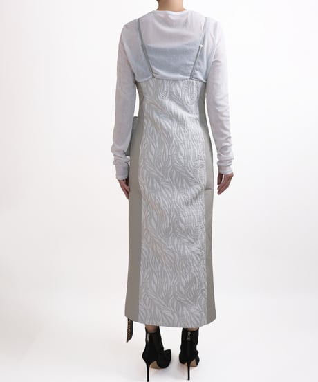 D-01 Jacquard Zip Camisole dress <LIGHT GRAY>