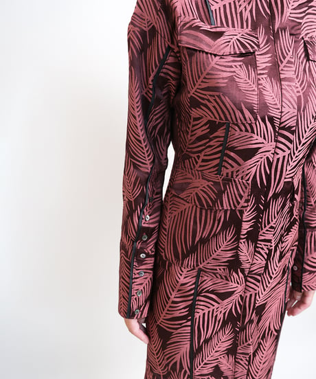 D-02/01 Leaf Shirt dress <BORDEAUX>