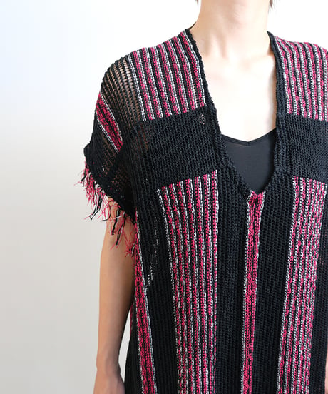 D-04 Stripe Knit Dress  <BLACK> sample