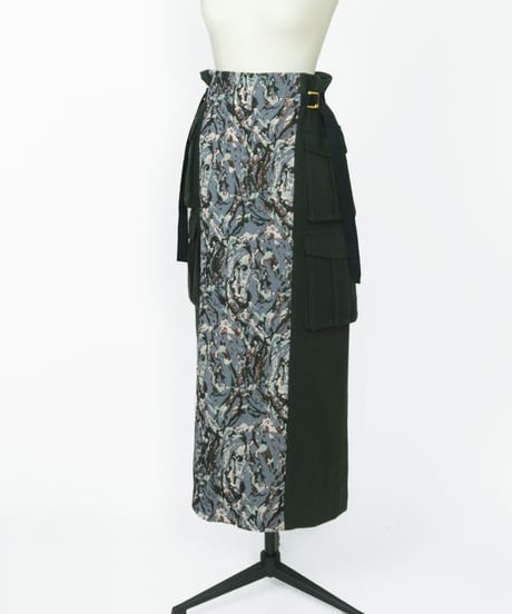 S-01/02 Jacquard Military Skirt [KHAKI mix] sample