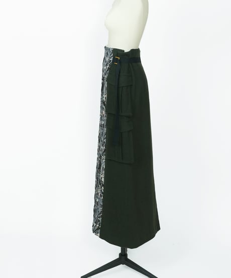 S-01/02 Jacquard Military Skirt [KHAKI mix] sample