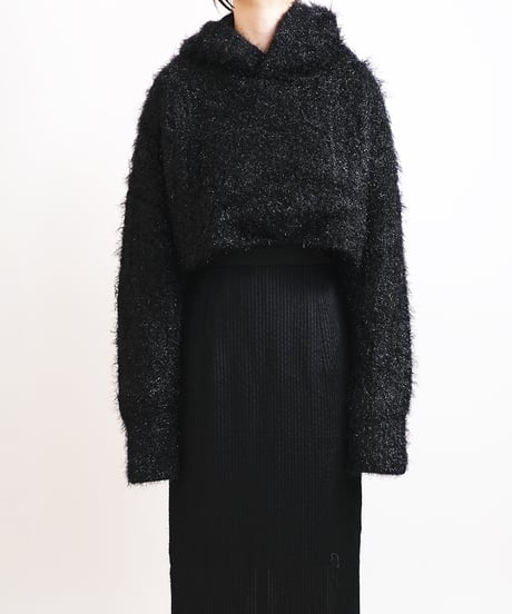 T-05 Fur yarn Hoodie <BLACK>