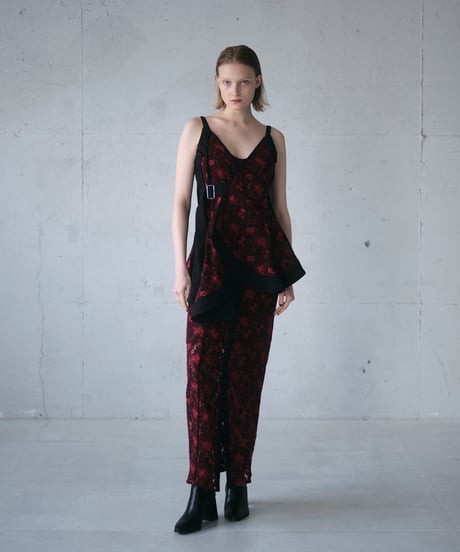 S-01 Embroidery Lace Skirt <BORDEAUX>