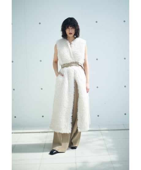 P-02/01 High waist Wide pants  <CAMEL>