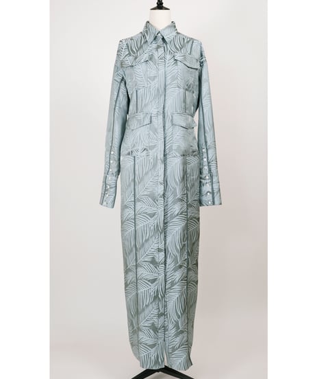 D-02/01 Leaf Shirt dress <GREEN GRAY>
