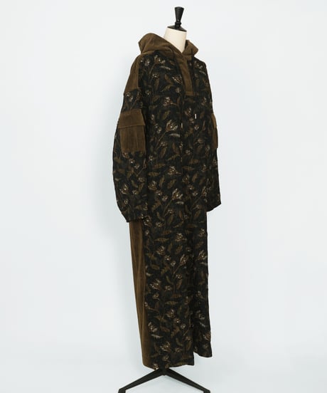 D-04 Flower Jacquard Long Hoodie [BLACK flower] sample