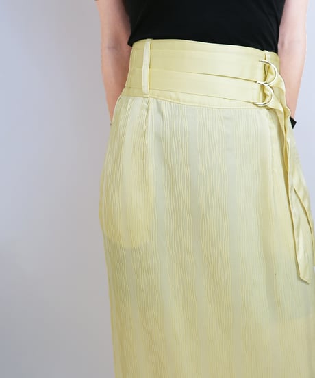 S-01 Pleats Belt Skirt <LIGHT YELLOW>  sample