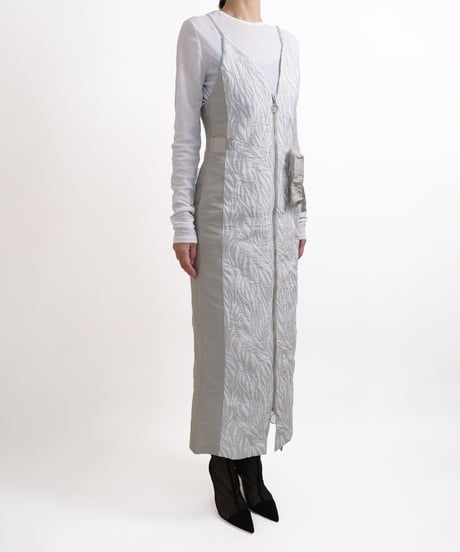 D-01 Jacquard Zip Camisole dress <LIGHT GRAY>