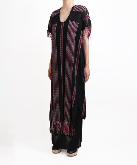 D-04 Stripe Knit Dress  <BLACK> sample
