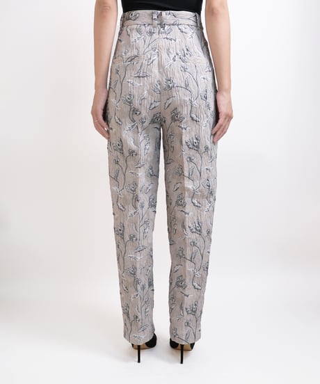 P-01/02 Flower Jacquard Tuck Pants  <BLACK Flower> sample