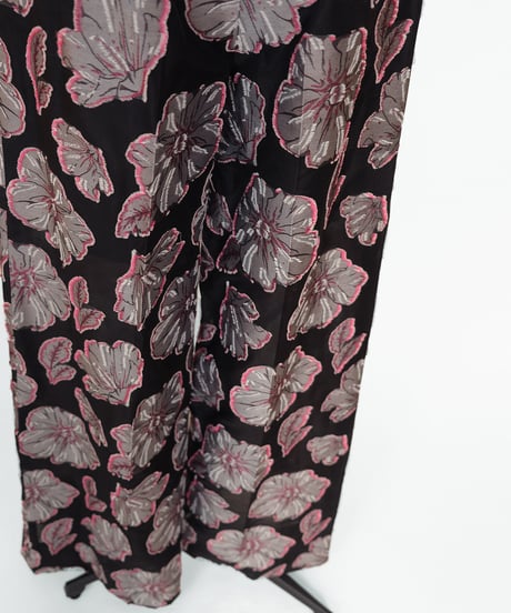 P-02/02 Rose of Sharon Wide Pants [BLACK flower] sample