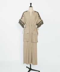 D-04 Linen Gather dress [BEIGE] sample