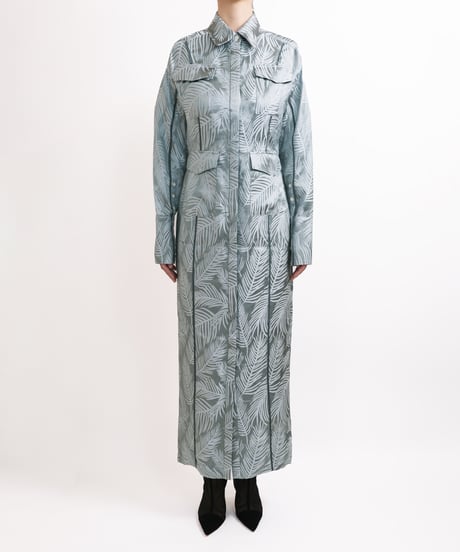 D-02/01 Leaf Shirt dress <GREEN GRAY>