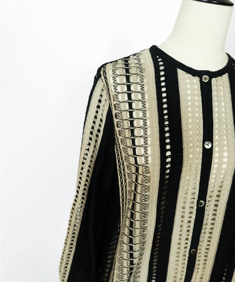 T-05 Mix lace Cardigan Shirt <BLACK> sample