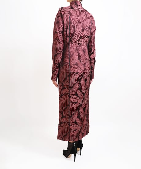 D-02/01 Leaf Shirt dress <BORDEAUX>
