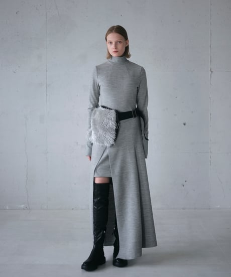 D-04 Wool Wrap dress  <GRAY>  sample