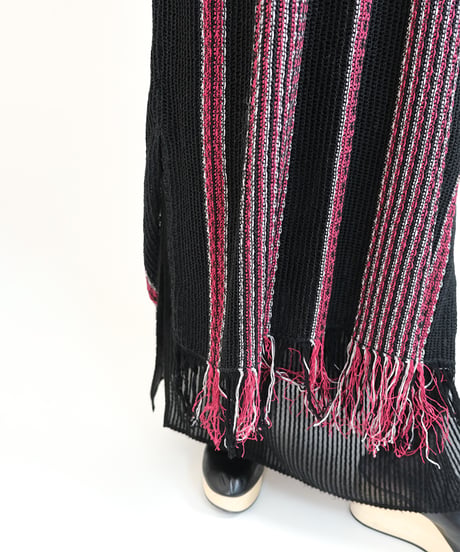 D-04 Stripe Knit Dress  <BLACK> sample