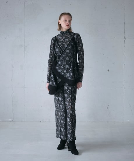 S-01 Embroidery Lace Skirt <BORDEAUX>
