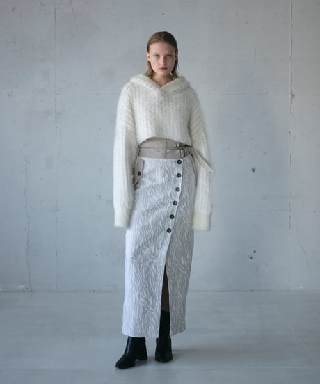 T-05 Fur yarn Hoodie <WHITE>