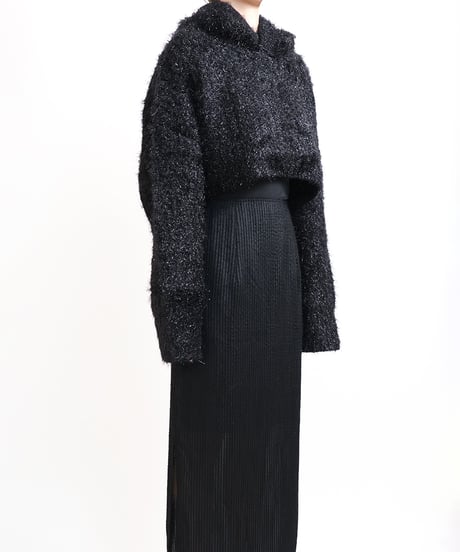 T-05 Fur yarn Hoodie <BLACK>