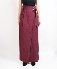 S-01/01 Cotton Linen Wrap Skirt  <PINK> sample