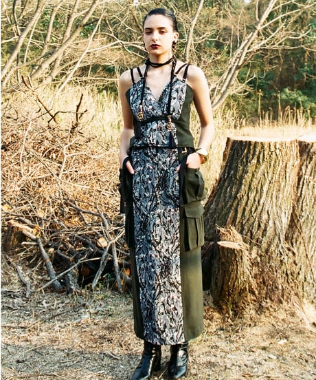 S-01/02 Jacquard Military Skirt [KHAKI mix] sample