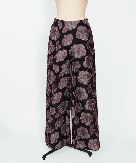 P-02/02 Rose of Sharon Wide Pants [BLACK flower] sample